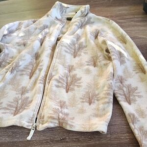 St. John's Bay Cream and Brown Teddy Jacket Cozy Fleece